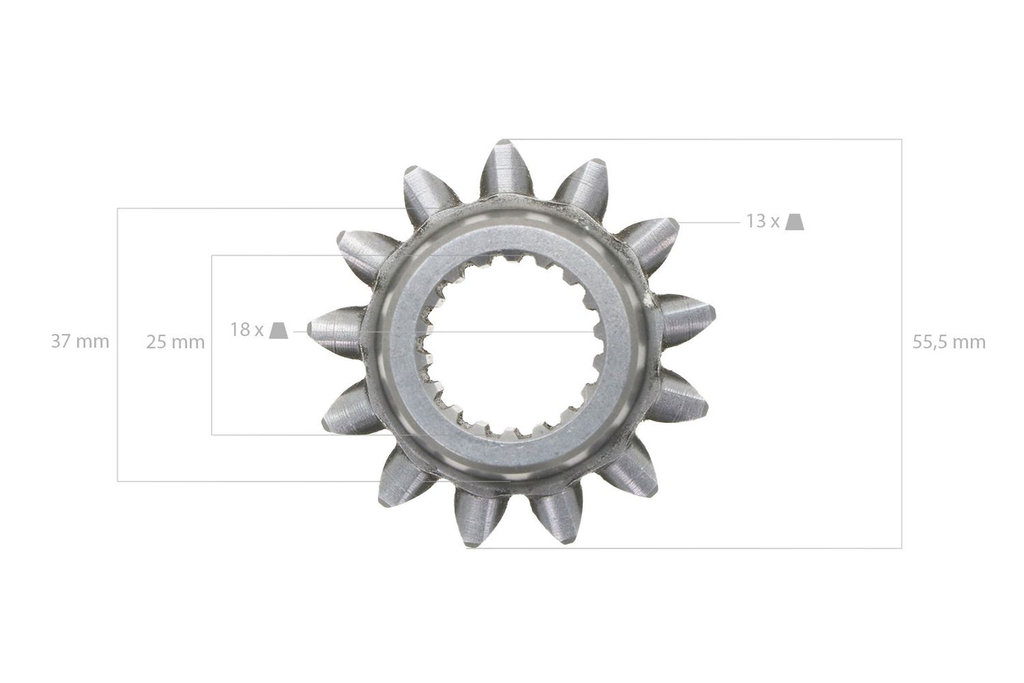 Treapta de viteză a 2-a 13T Kubota B1550, B1750, B5200, B6200, B7200,