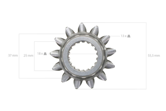 Treapta de viteză a 2-a 13T Kubota B1550, B1750, B5200, B6200, B7200,