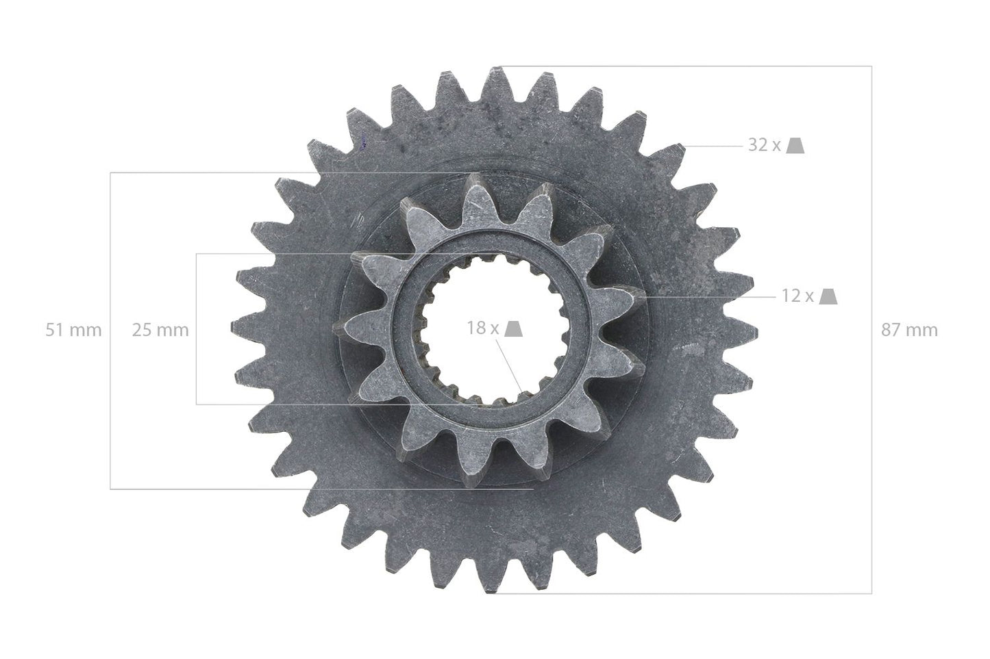 Angrenaj 13Tx32T 18 caneluri Kubota B1500, B1502,