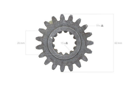 Angrenaj 13 / 19 dinți PTO Iseki TU-, TX-Types, Bolens, Massey Ferguson, White,