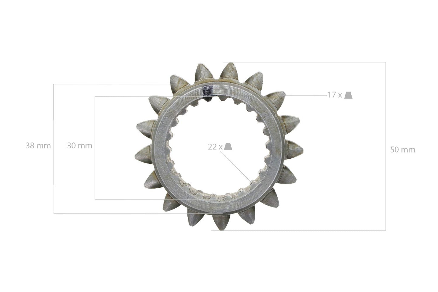 Angrenaj 17T x 22 caneluri Kubota L-Types, Kioti / Daedong L2203, LK2554,