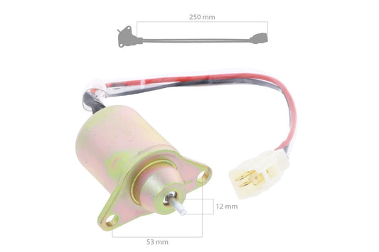 Solenoid de oprire Yanmar 3TN66, 3TNE68, 3TNV70, 3TNV76, 3TNE84, 3TNE88, 4TNE84, 4TNV94, 4TNV98, 4TNV106, 4TNV88
