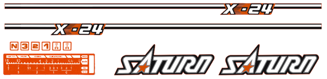 Set autocolante capotă Kubota Saturn X-24
