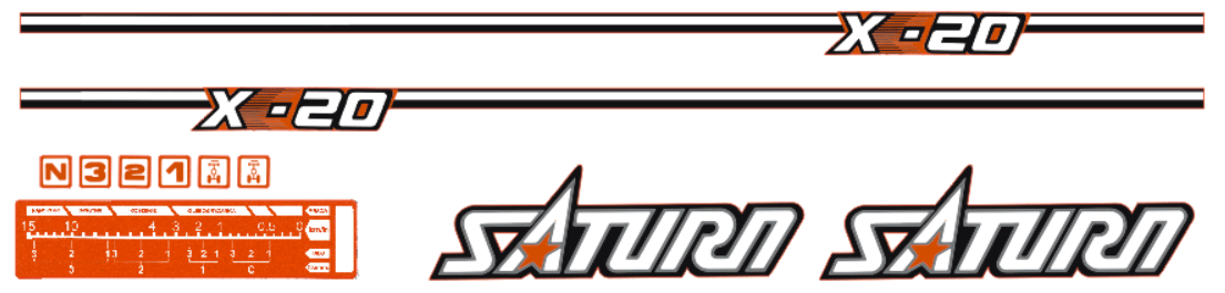 Set de autocolante pentru capota Kubota Satrun X-20