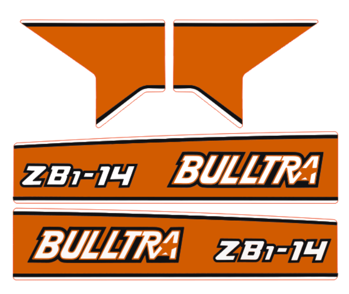 Autocolant capotă Kubota B1-14