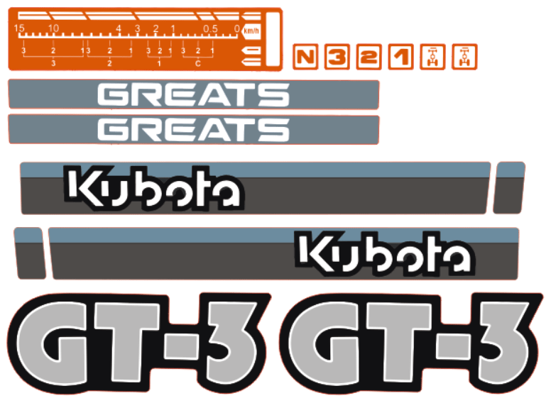 Autocolant capotă Kubota GT3