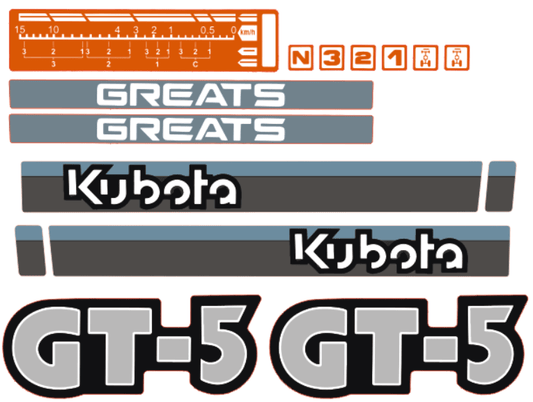 Autocolant capotă Kubota GT5