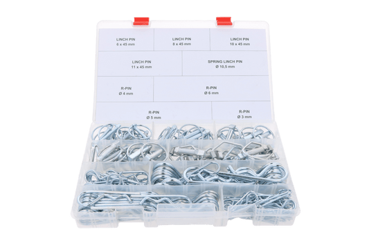 Cutie asortată 159 cleme R și știfturi de fixare