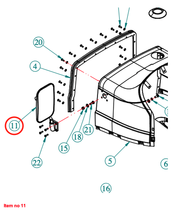 Oglindă + suport Căpitan stânga, Startrac, Antonio Carraro, Agritech
