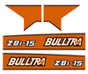 Bonnet decal sticker Kubota Bulltra B1-15