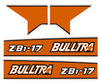 Bonnet decal sticker Kubota Bulltra B1-17