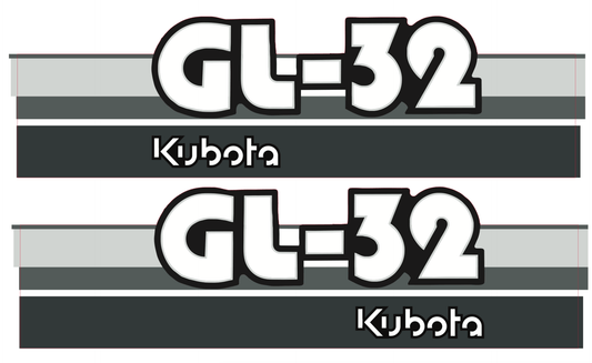 Bonnet decal sticker Kubota GL32