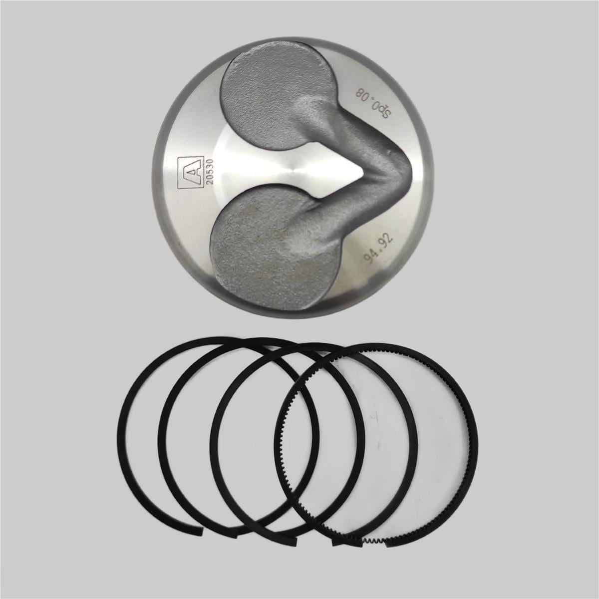 Piston + Set segmenti (STD - Diametru: 95,00 mm): DEUTZ / F1L 712 / F2L 712 / F3L 712 / F4L 712 / F6L 712