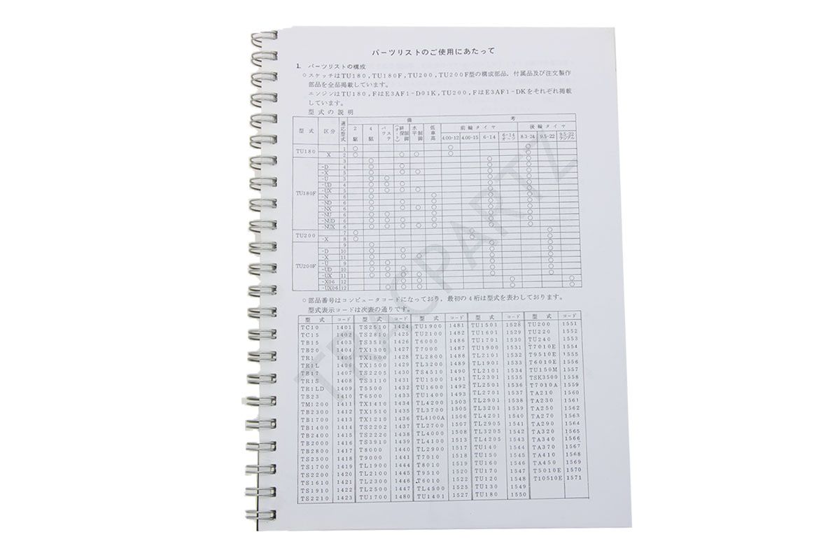 Catalog de piese Iseki TU180, TU200 cu desene tehnice Iseki