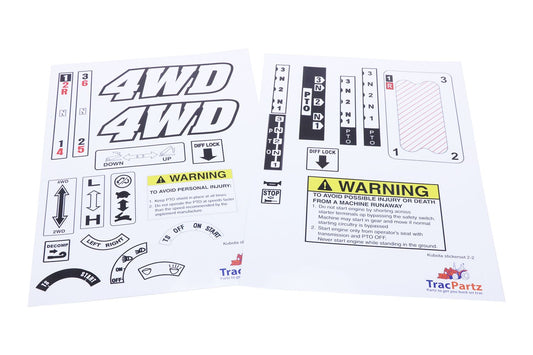 Decal sticker set Kubota B5000, B5001, B6000, B6001, B7000, B7001, B1200, B1400, B1402, B1500, B1502, B1600