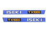 Bonnet decal sticker set Iseki TX1000