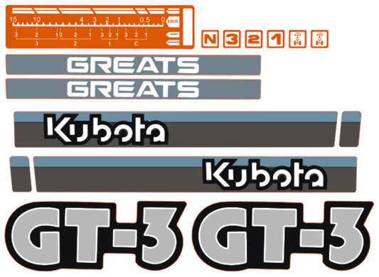 Bonnet decal sticker Kubota GT3