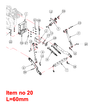 Pin for 3 point hitch 14mm Captain, Startrac, Antonio Carraro, Etc.,
