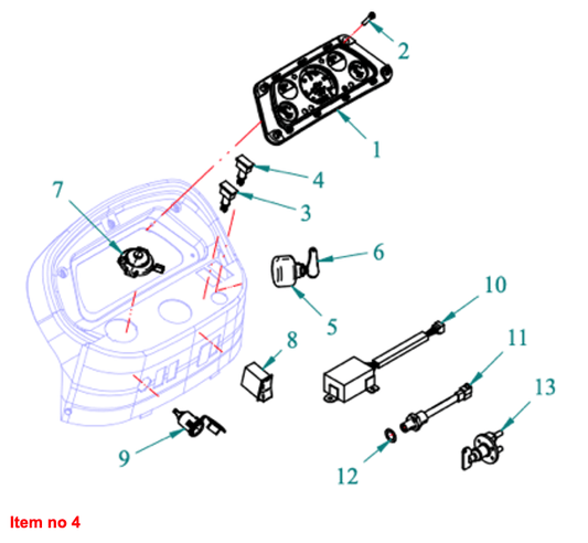 Handbrake indicator light lamp Captain 273, Startrac 273,