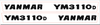 Bonnet decal sticker set Yanmar YM3110